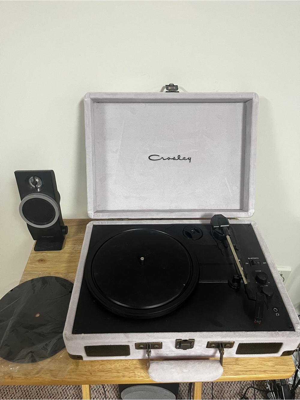 Crosley Lavender Velour- Portable Turntable Record Player